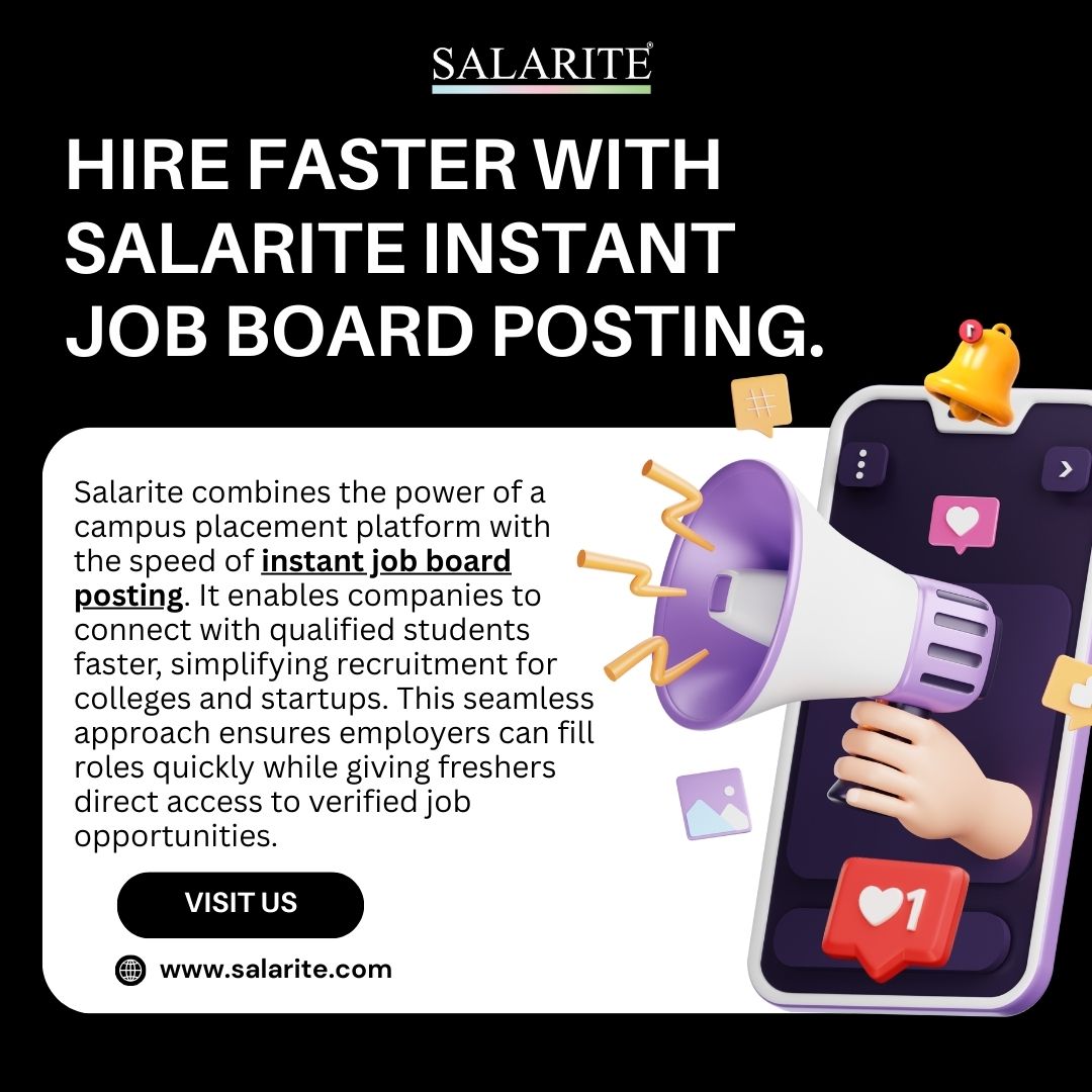 Hire faster with Salarite instant job board posting.